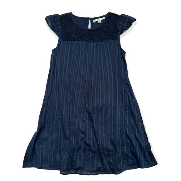 LC Lauren Conrad Dresses & Skirts - NWT Lauren Conrad Cottagecore Blue Dress Flutter Sleeve and Crochet Detail Sz L